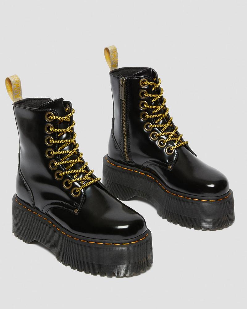 Black Women's Dr Martens Vegan Jadon Max Platform Boots | CA 263PJJ